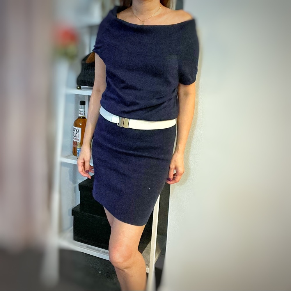 BCBG Navy Blue Sweater Dress